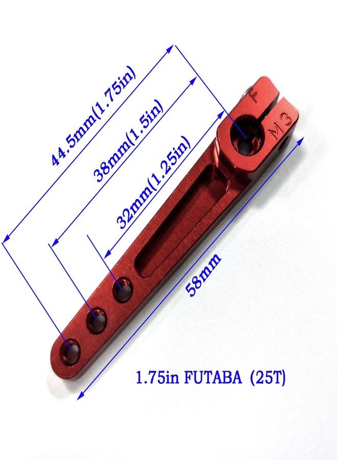 ZYHOBBY 7075 1.75" ذراع سيرفو ألومنيوم شديد التحمل - نصف ذراع FUTABA M3 - [أحمر] (3 قطع) - Image 2